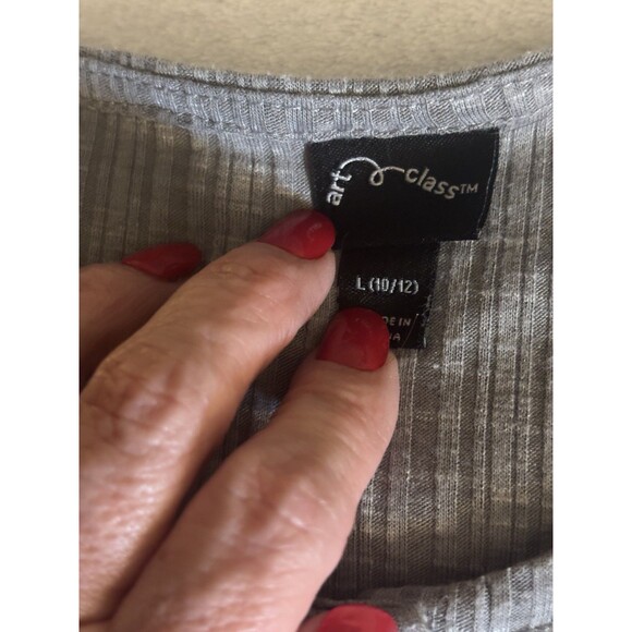 Art Class Girl’s Large 10-12 Gray Dress. Buttons - Picture 14 of 16